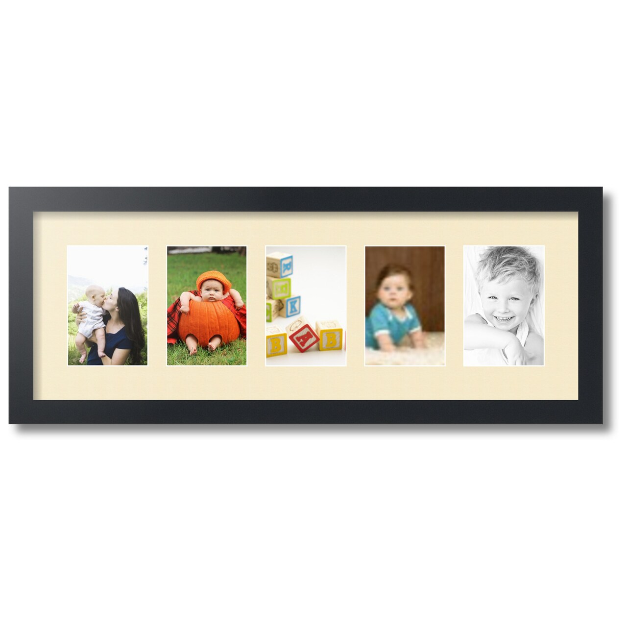 ArtToFrames Collage Photo Picture Frame with 5 - 4x6 inch Openings, Framed in Black with Over 62 Mat Color Options and Plexi Glass (CSM-3926-153)